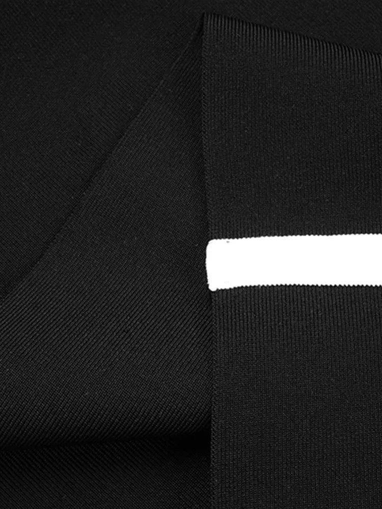 est Winter 2023 Sexy Strap Sleeveless Layer Black Long Bodycon Bandage Dress Designer Fashion Evening Party Dress Vestido