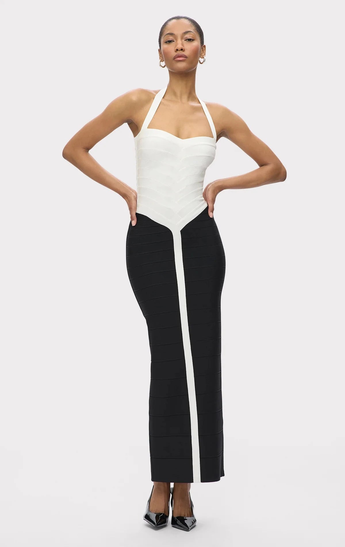High Quality Women Sexy Halter Off the Shoulder Bodycon Long Bandage Dress Celebrate Evening Party Office Lady Cocktail Dress