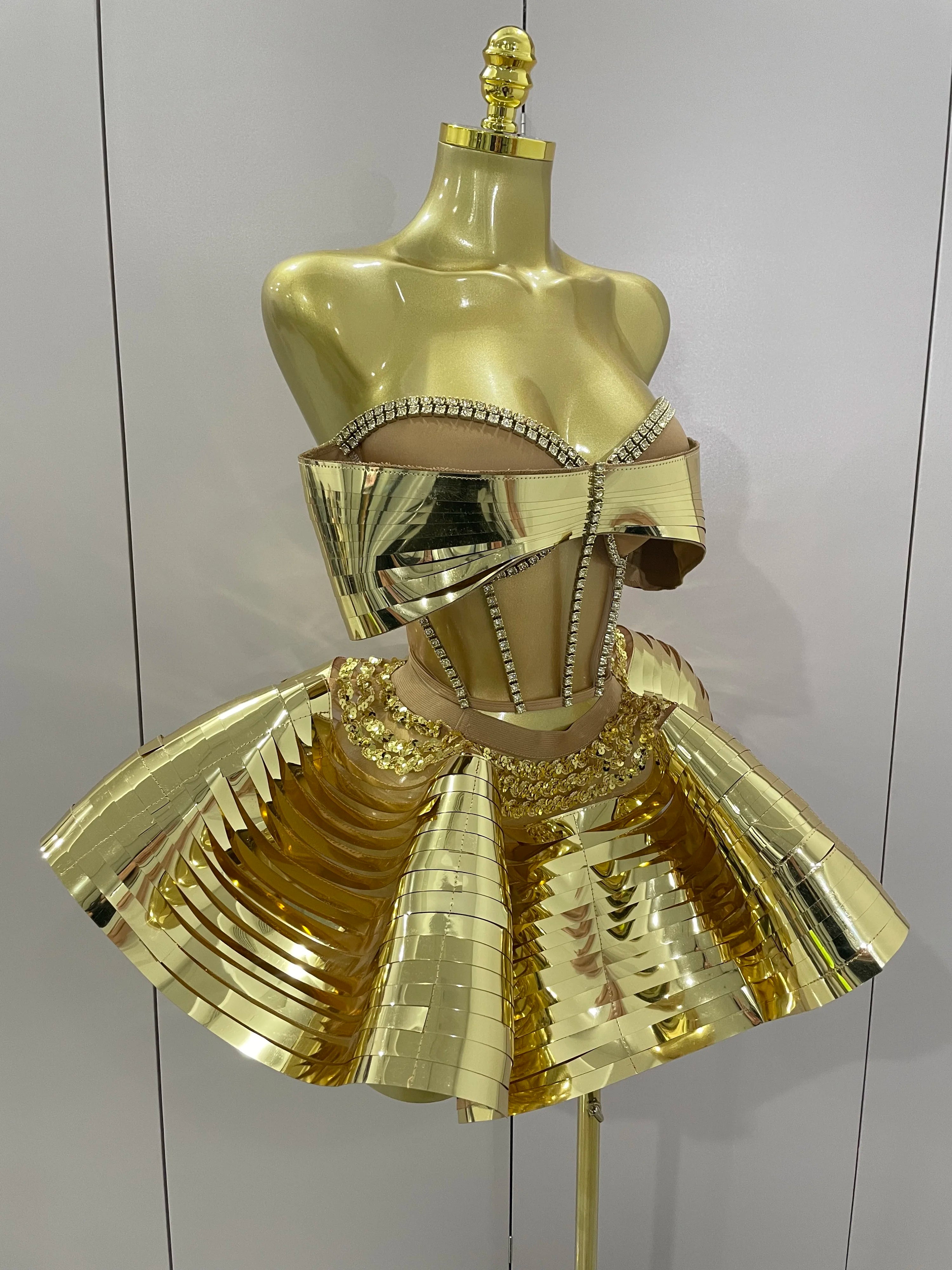 2025 Women Silver Sequins Rhinestone Sexy Backless Two Piece Set  Birthday Party Club Fancy Outfit Stage Performance Costume