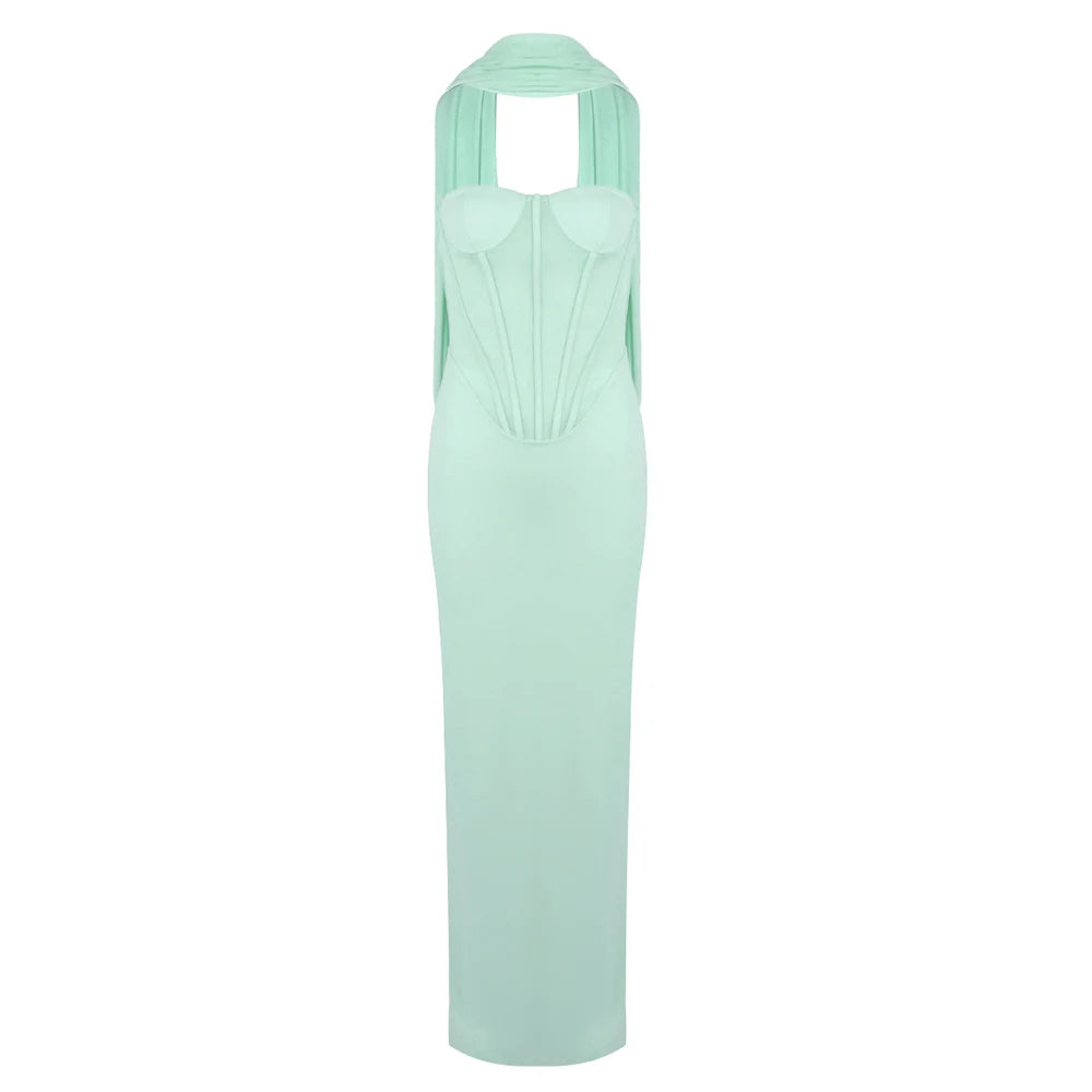 High Quality Women Sexy Strapless Backless Bodycon Long Dress Runway Celebrate Girls' Vacation Birthday Outfit Vestido