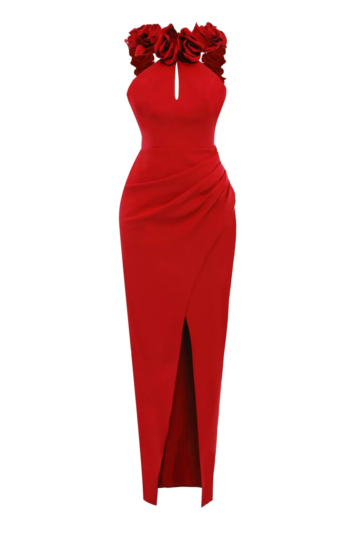 Red Color Women Sexy Off the Shoulder Florals Bodycon Long Bandage Dress Wedding Party Mermaid Celebrate Outfit Vestido