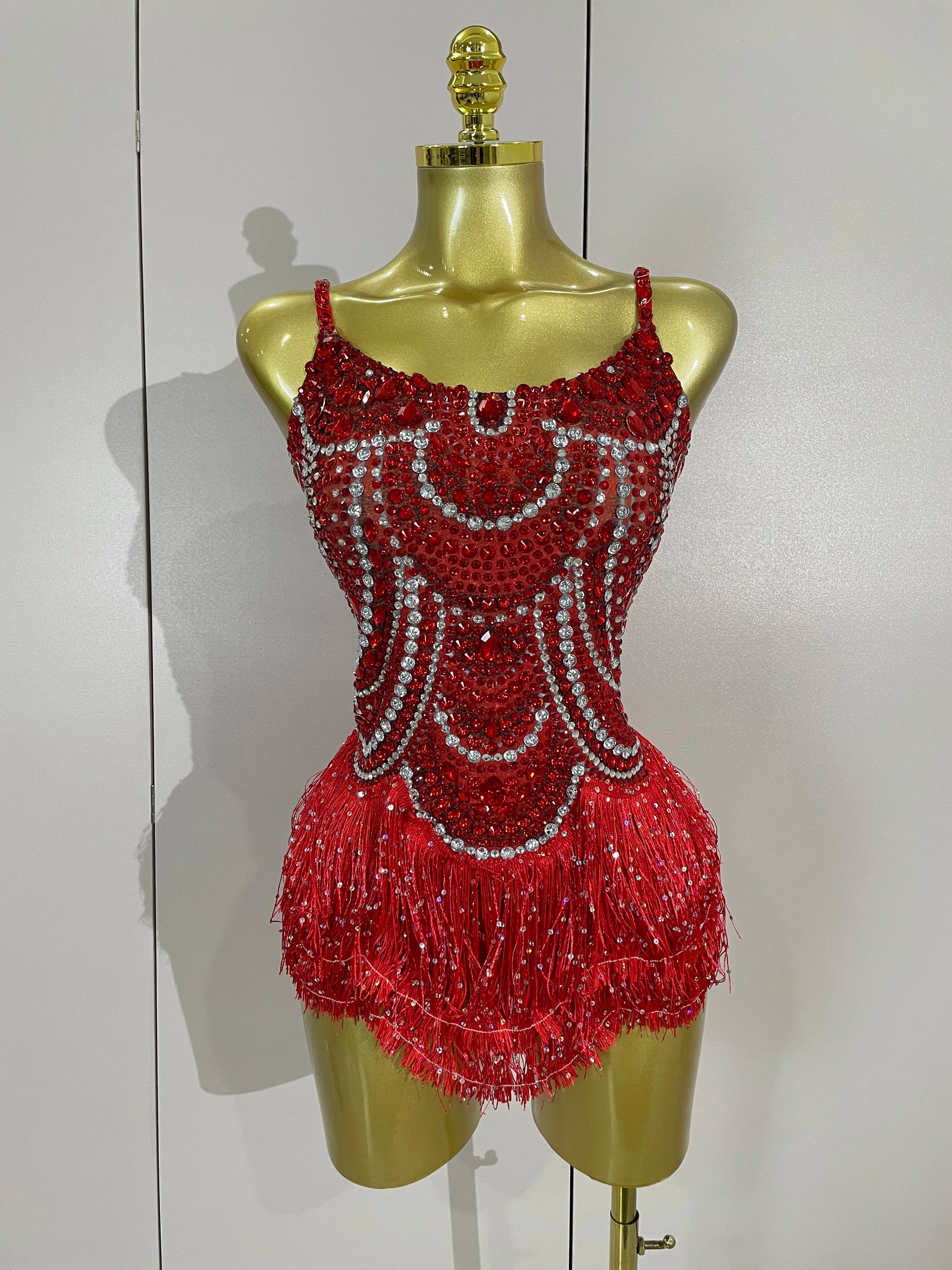 Sparkly Silver Rhinestones Pearl Tassels Bodysuit 2025 New Women Sexy Eveing Birthday Party Nightclub Stage Performance Costume