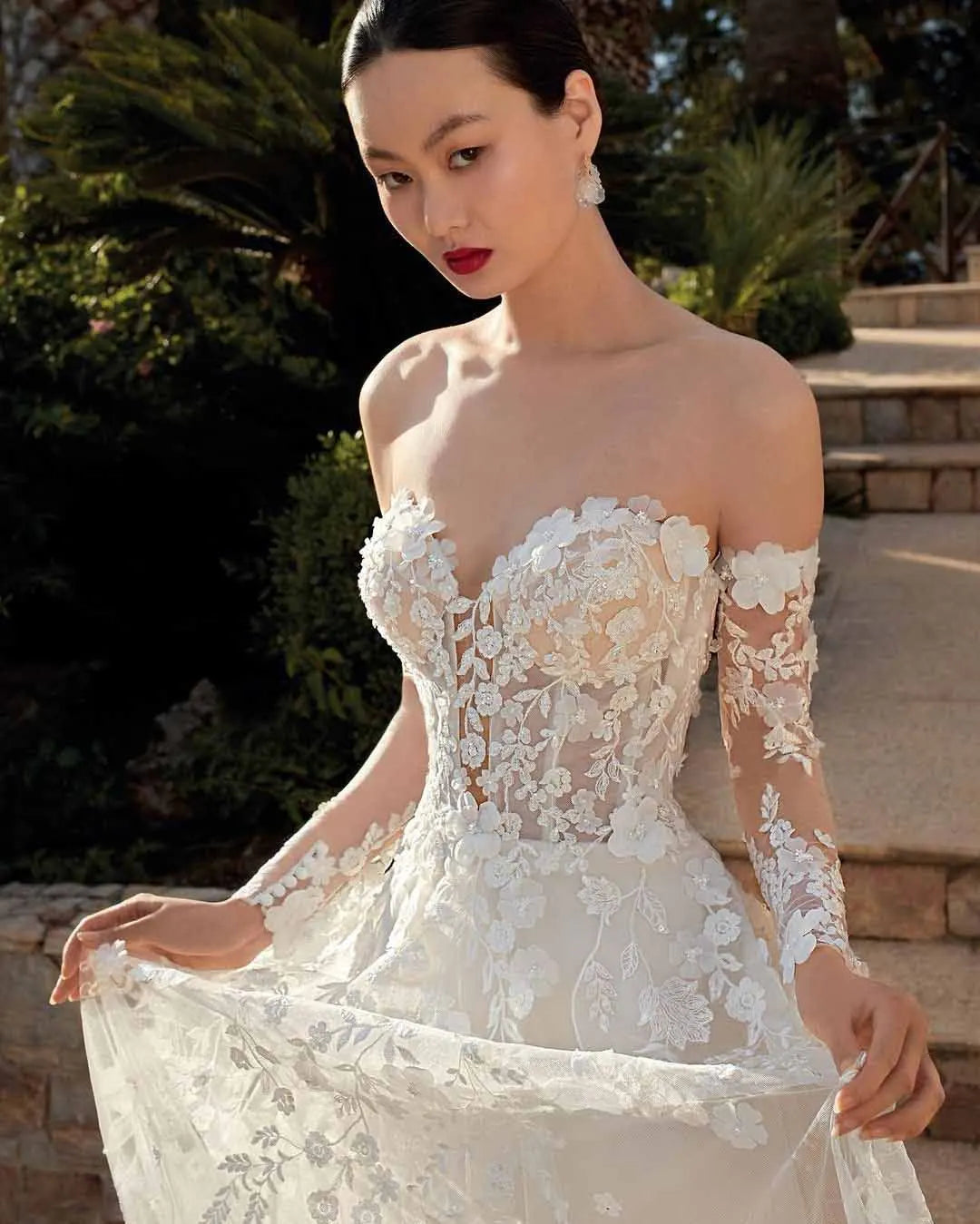 SODIGNE A abiti da sposa Abiti da sposa maniche staccabili abiti da sposa in pizzo floreale abiti da sposa vestido de novi