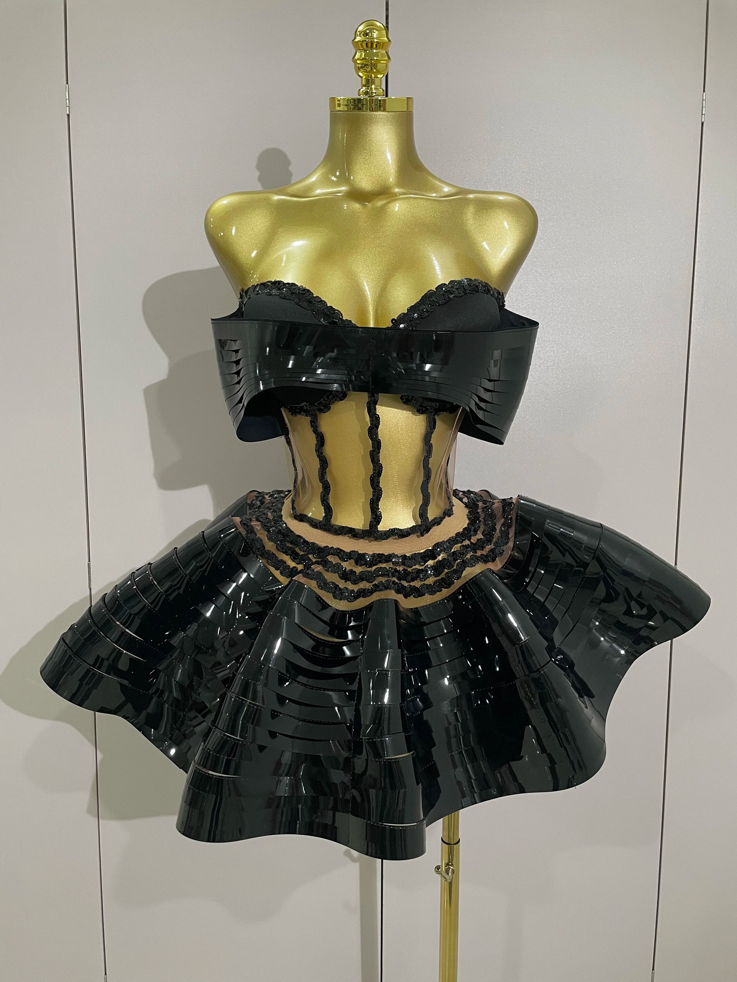 2025 Women Silver Sequins Rhinestone Sexy Backless Two Piece Set  Birthday Party Club Fancy Outfit Stage Performance Costume
