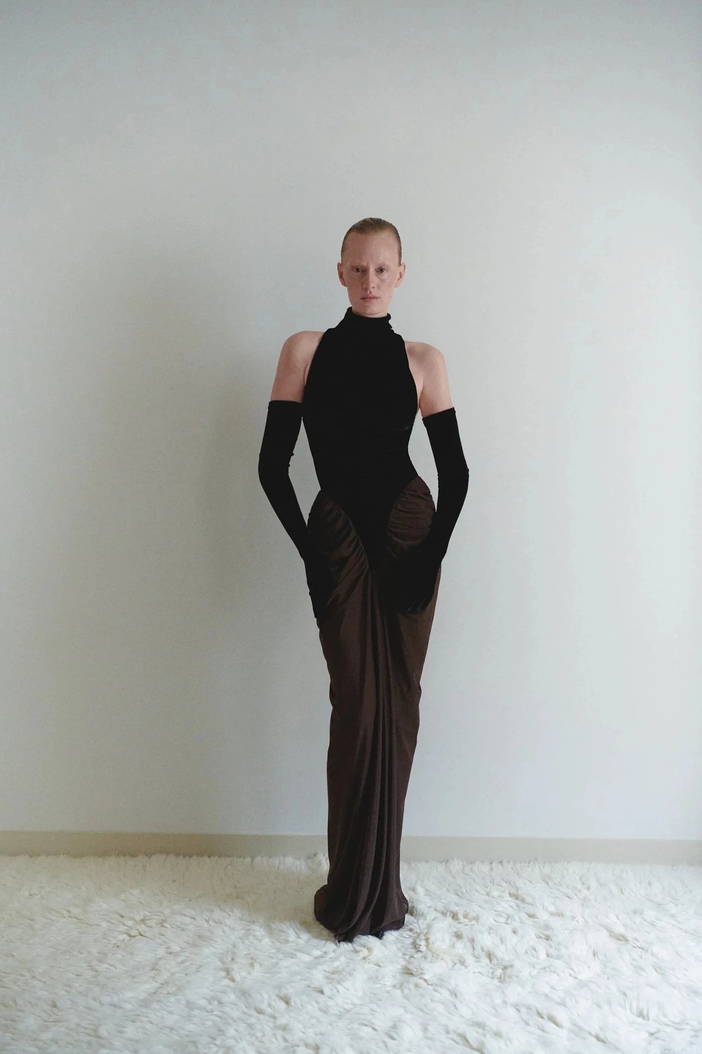 New Arrival Women Sexy Off the Shoulder Mesh Long Velvet Dress Gloves Celebrate Nigthclub Party Birthday Outfit Vestido