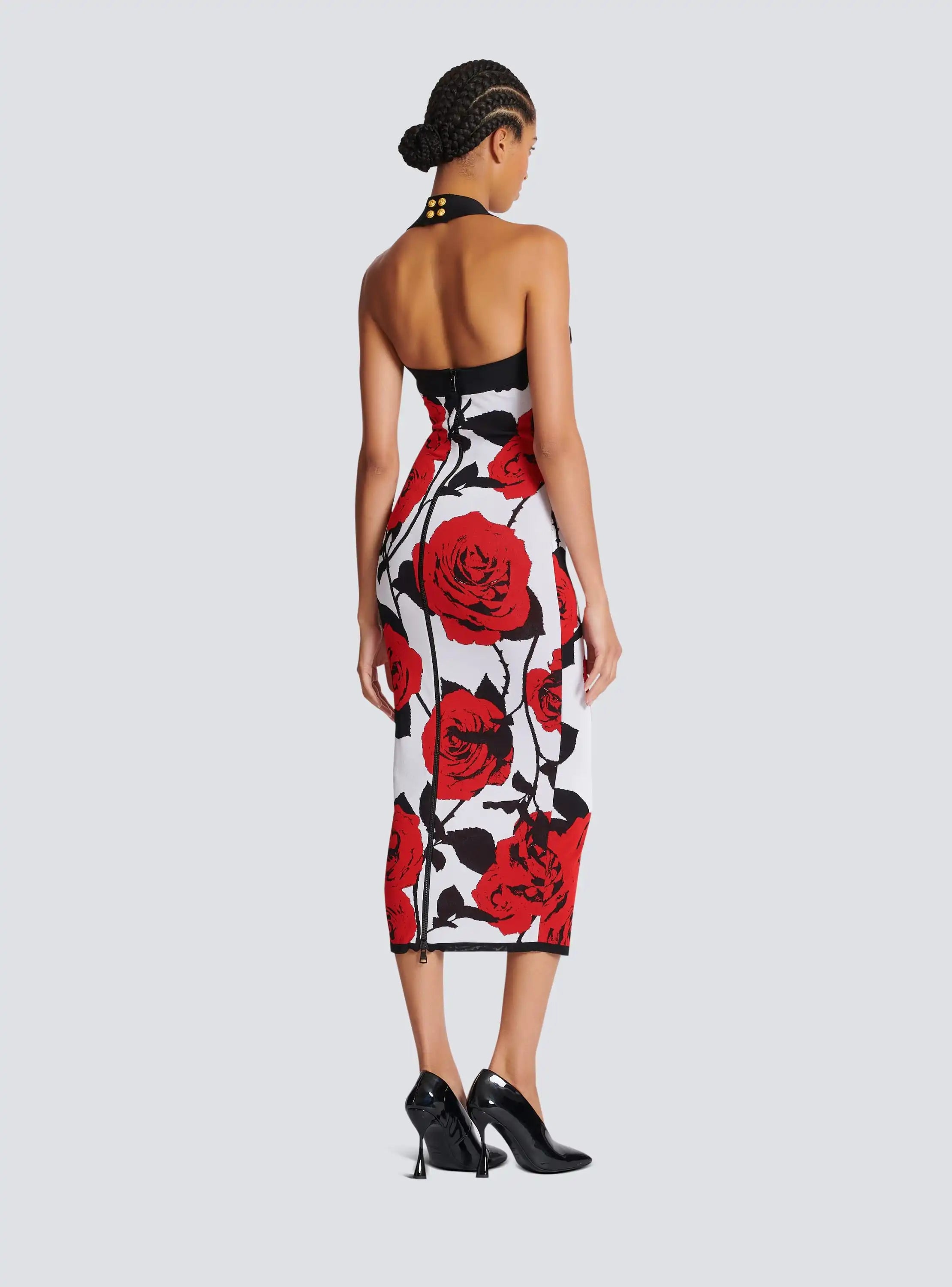 Top Quality Women Sexy Halter Backless Bodycon Mid-calf Bandage Dress Elegant Evening Party Celebrate Dress High Quality