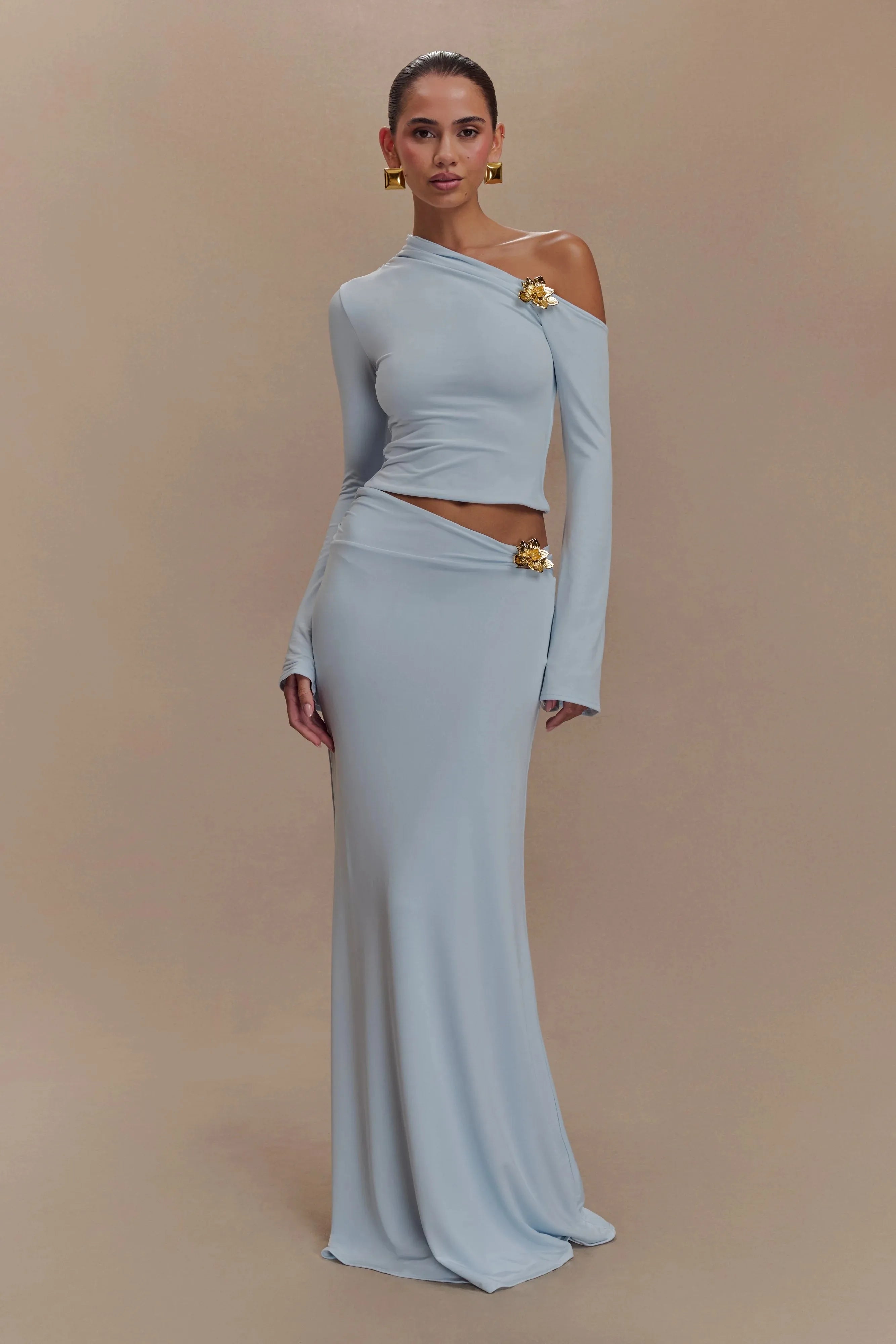 2025 New Arrival Women Long Sleeve Sexy 2 Pieces Bodycon Long Dress Celebrate Evening Party Cocktail Birthday Outfit