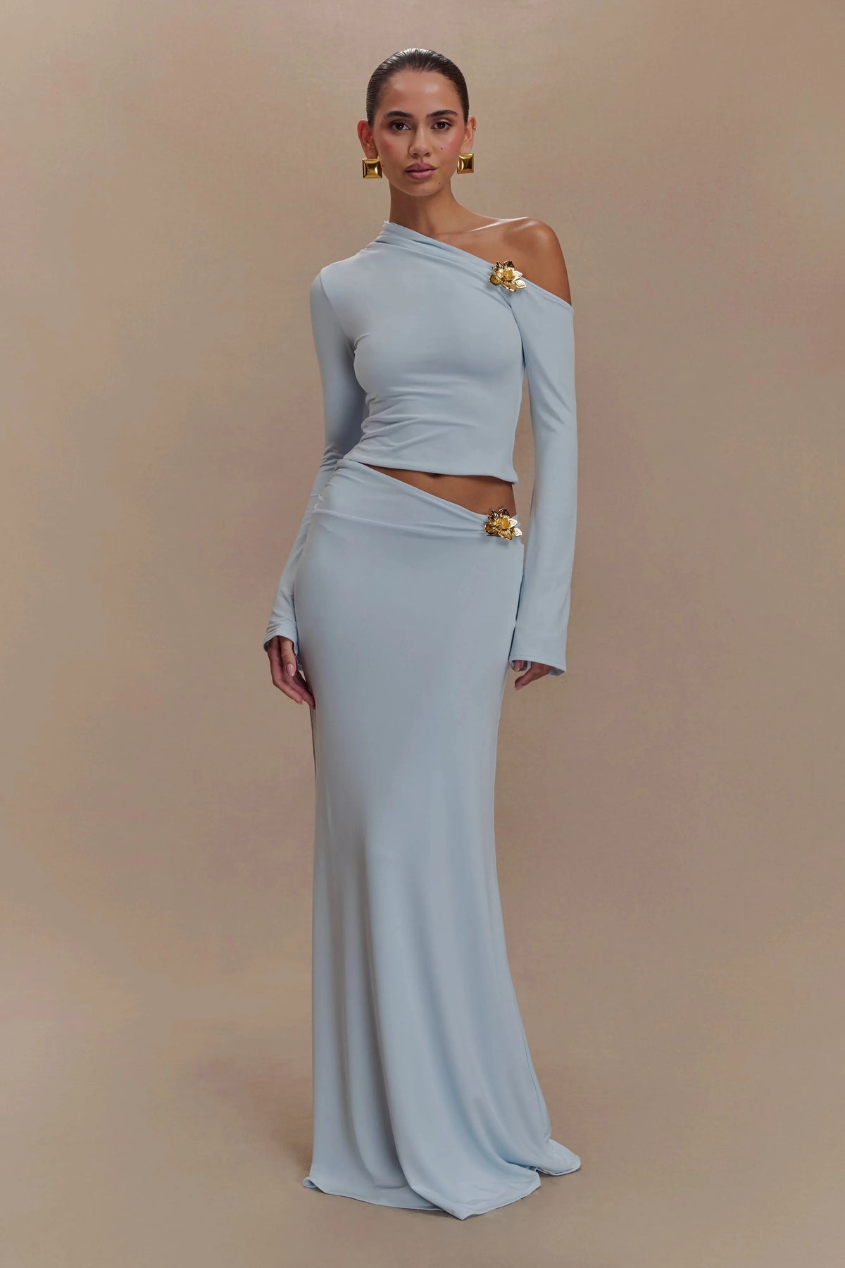 2025 New Arrival Women Long Sleeve Sexy 2 Pieces Bodycon Long Dress Celebrate Evening Party Cocktail Birthday Outfit
