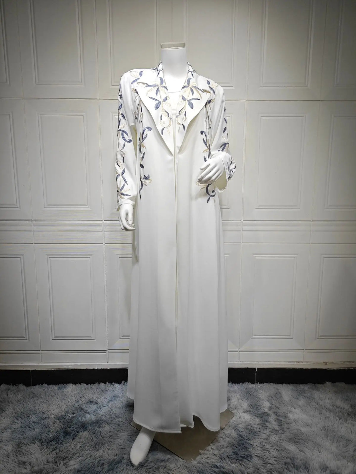 New Muslim Embroidery Solid Open Abayas Women Dress Dubai Turkey Kaftan Jalabiya Cardigan Ramadan Robe Islamic Clothing