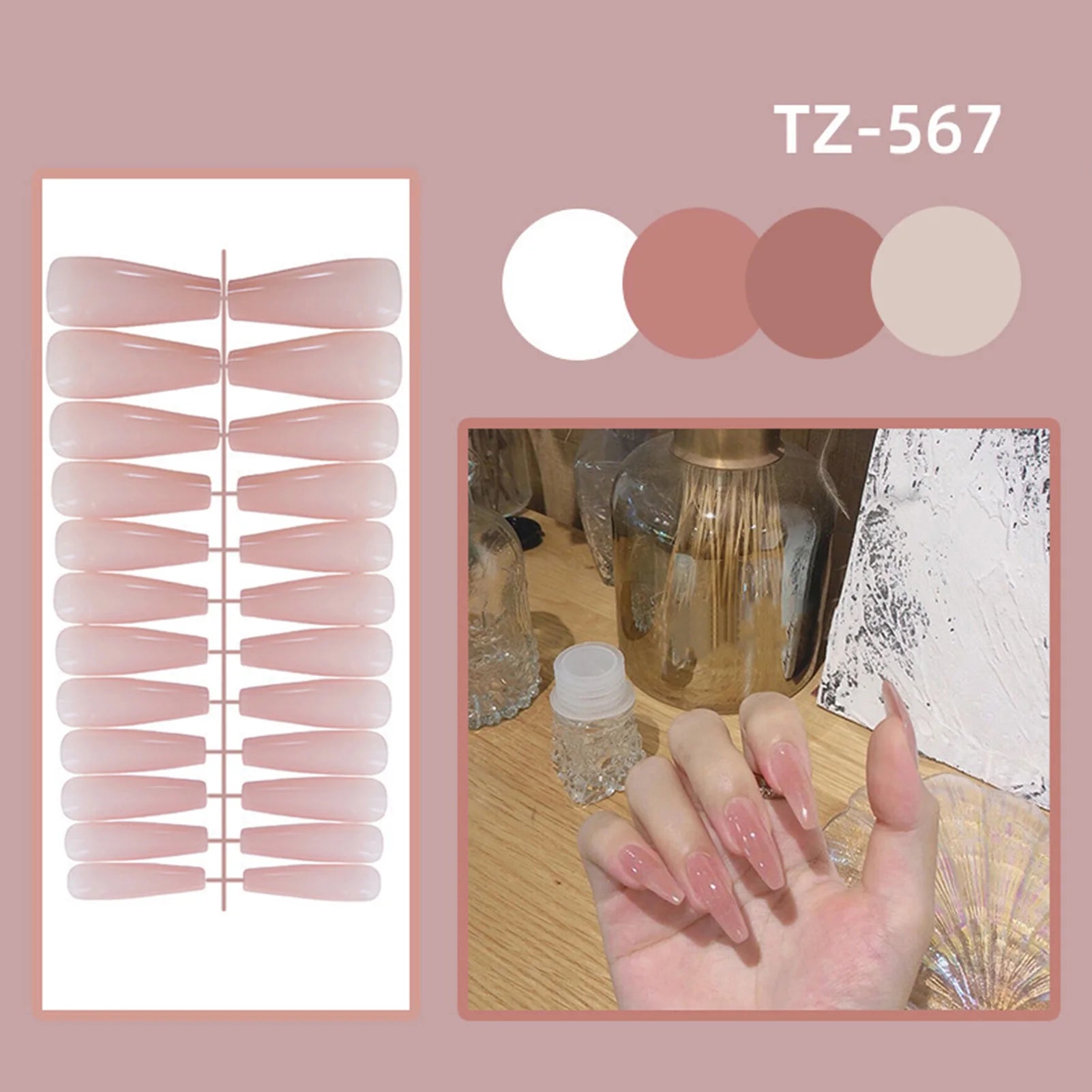 Handmade French Fake Nails Blush Pink Press on Nails 3D Alloy Bowknot Design Star Decor Wearable False Nails for Y2k Girls 24Pcs