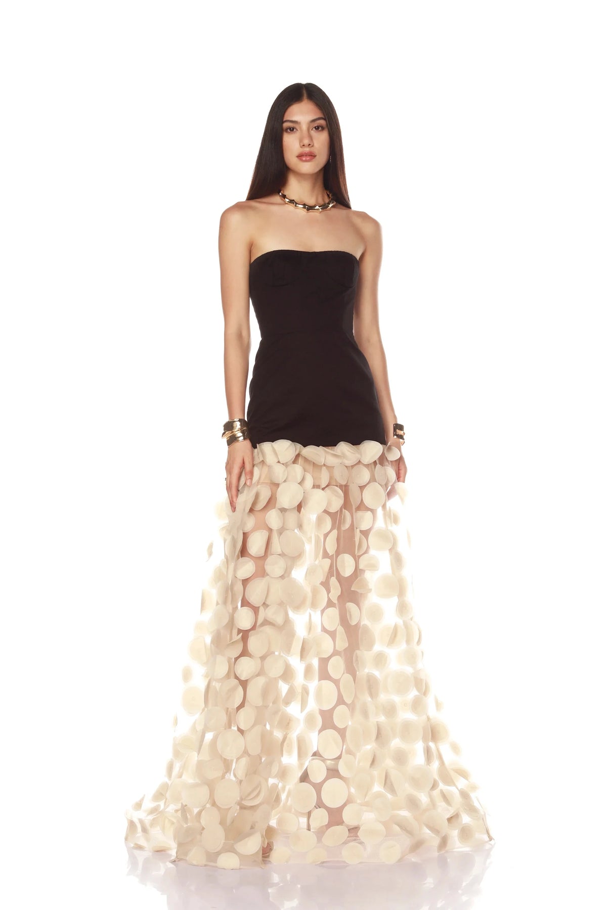 Black White Beige Women Sexy Strapless Off the Shoulder Mesh Long Dress High Street Celebrate Evening Party Birthday Outfit