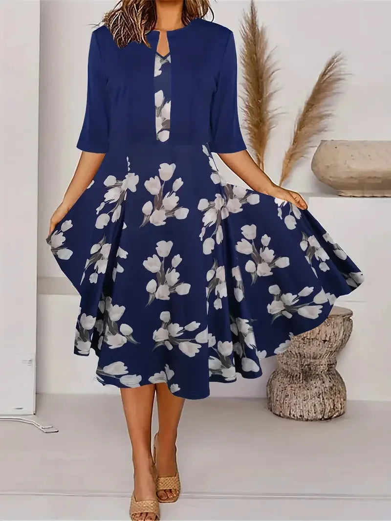 2025 autumn new women's long crewneck printed dress short needle two-piece cardigan short coat