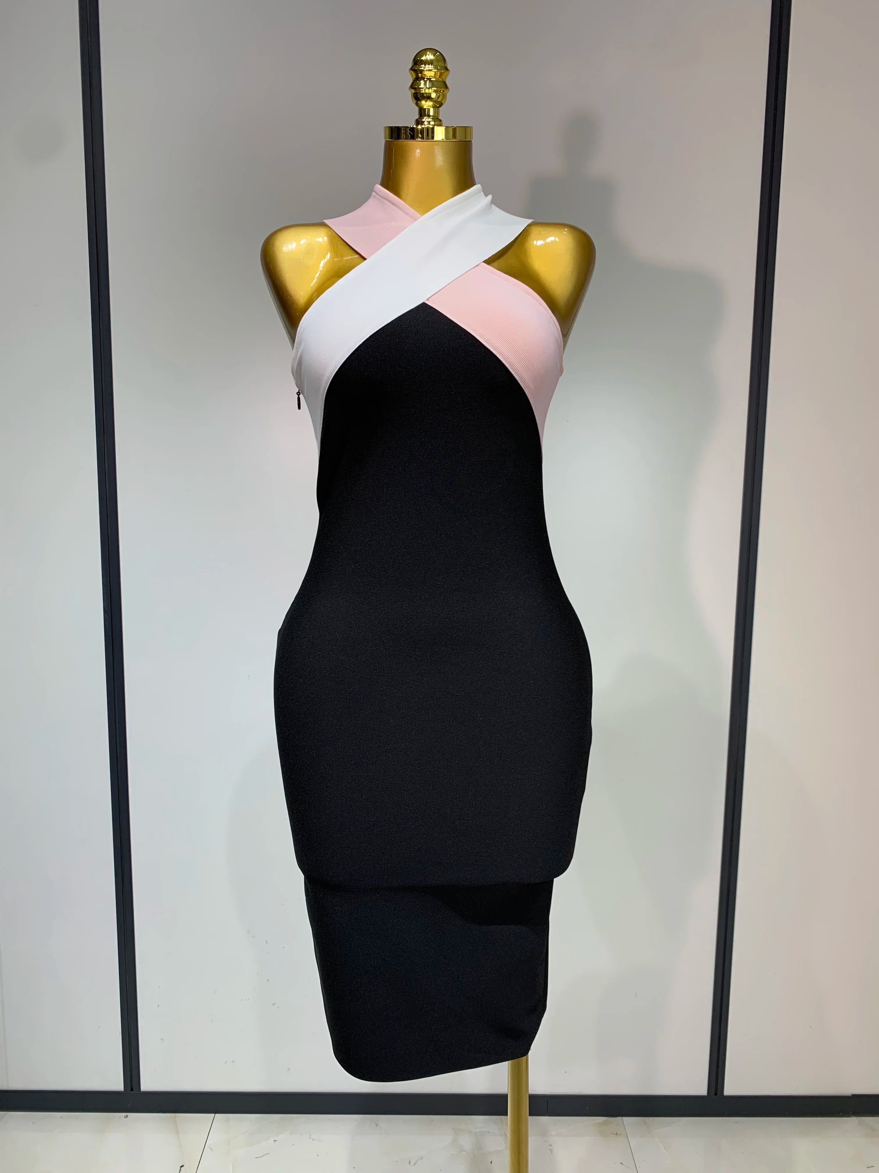 Women Sexy Backless Patchwork Bodycon Bandage Dress 2025 Celebirty Elegant Evening Party Carnival Luxury Birthday Dresses