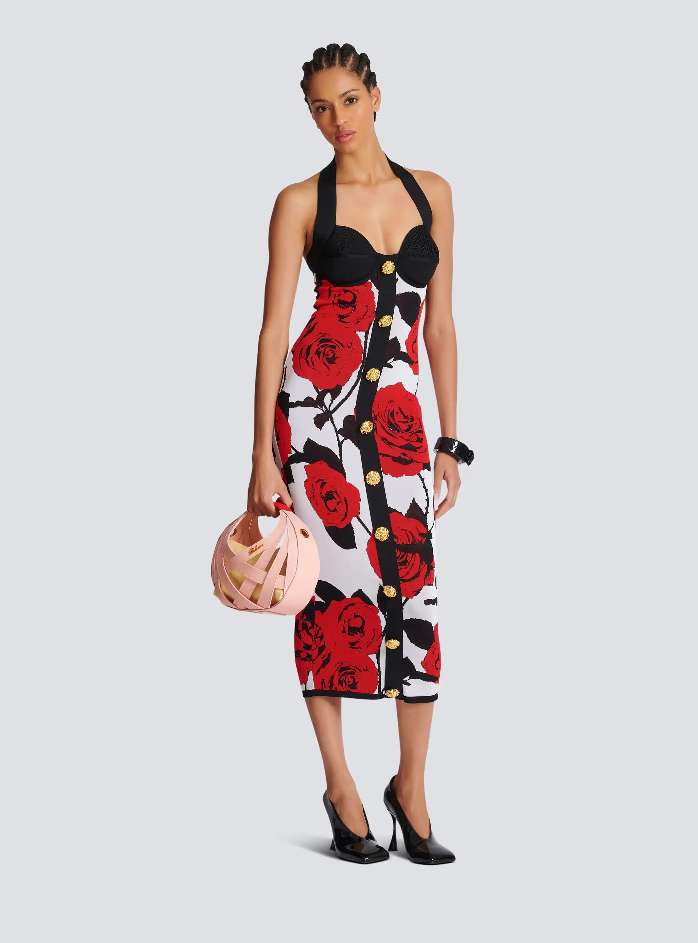 Top Quality Women Sexy Halter Backless Bodycon Mid-calf Bandage Dress Elegant Evening Party Celebrate Dress High Quality