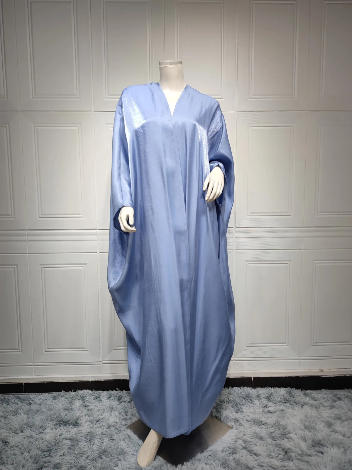 Ramadan Dubai Satin Modest Open Butterfly Batwing Kimono Abaya Cardigan Islam Muslim Dress For Women Kebaya Robe Musulmane
