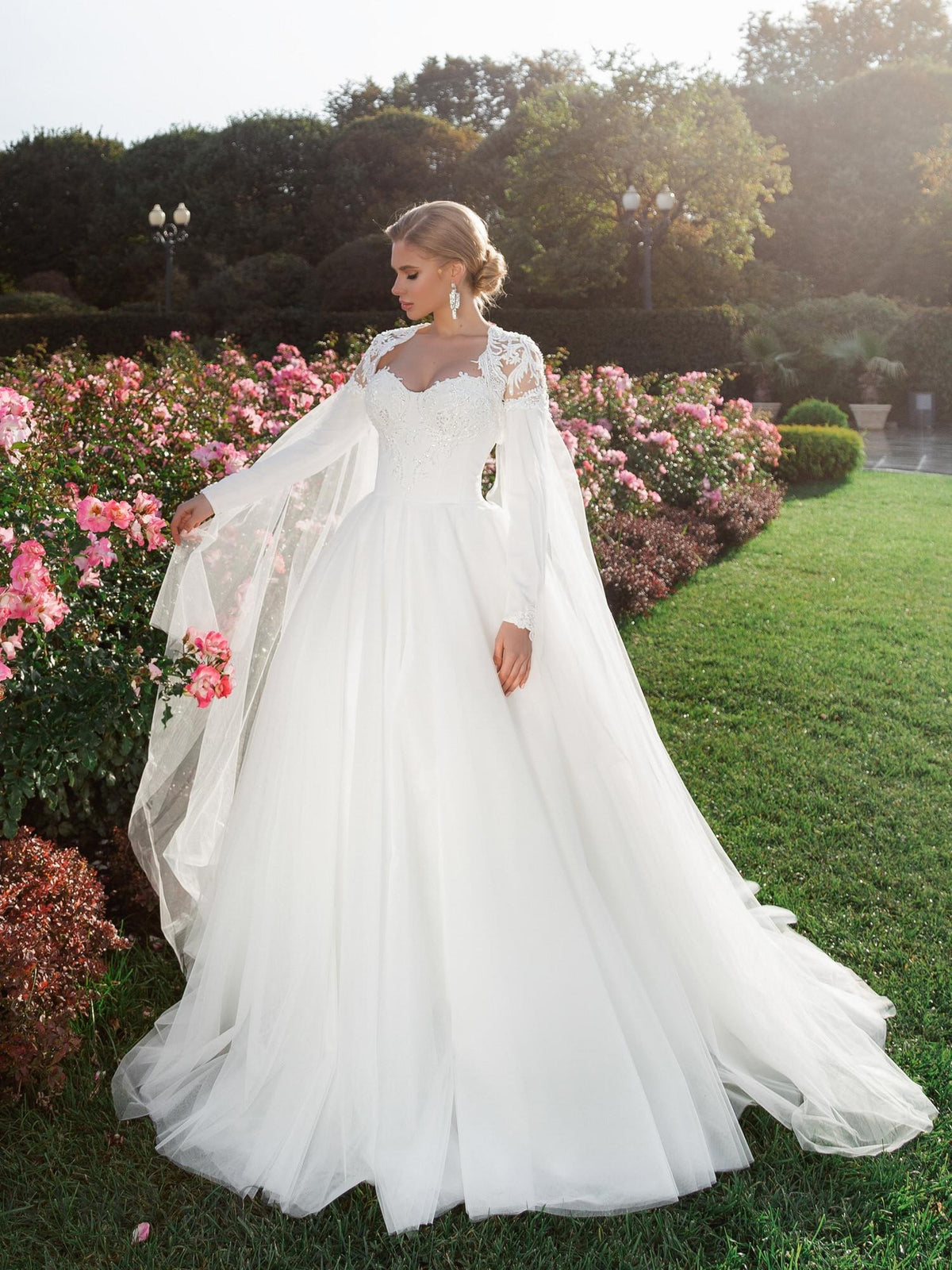 Princesse Sweetheat manches en dentelle robe De mariée balayage Train Vestido De Novia Satin casquette bretelles nouvelle robe De mariée élégante 