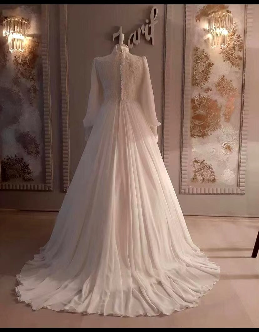 Abiti da sposa in pizzo musulmano abiti da sposa