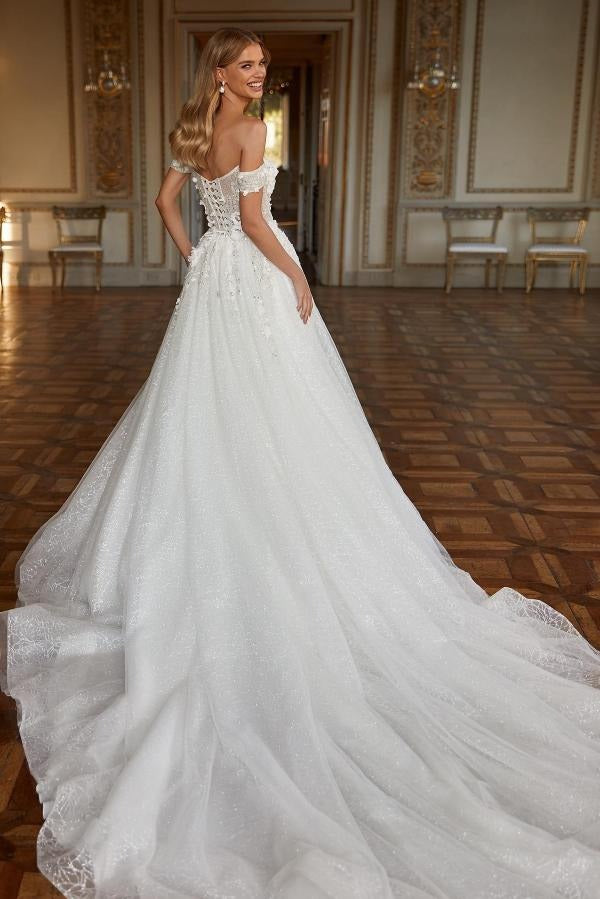 Splendida soffocità Pretty Nuove semplici appliques A-Line Sleevelezza Mopping Abito da sposa sexy Eleganti abiti da sposa senza schienale