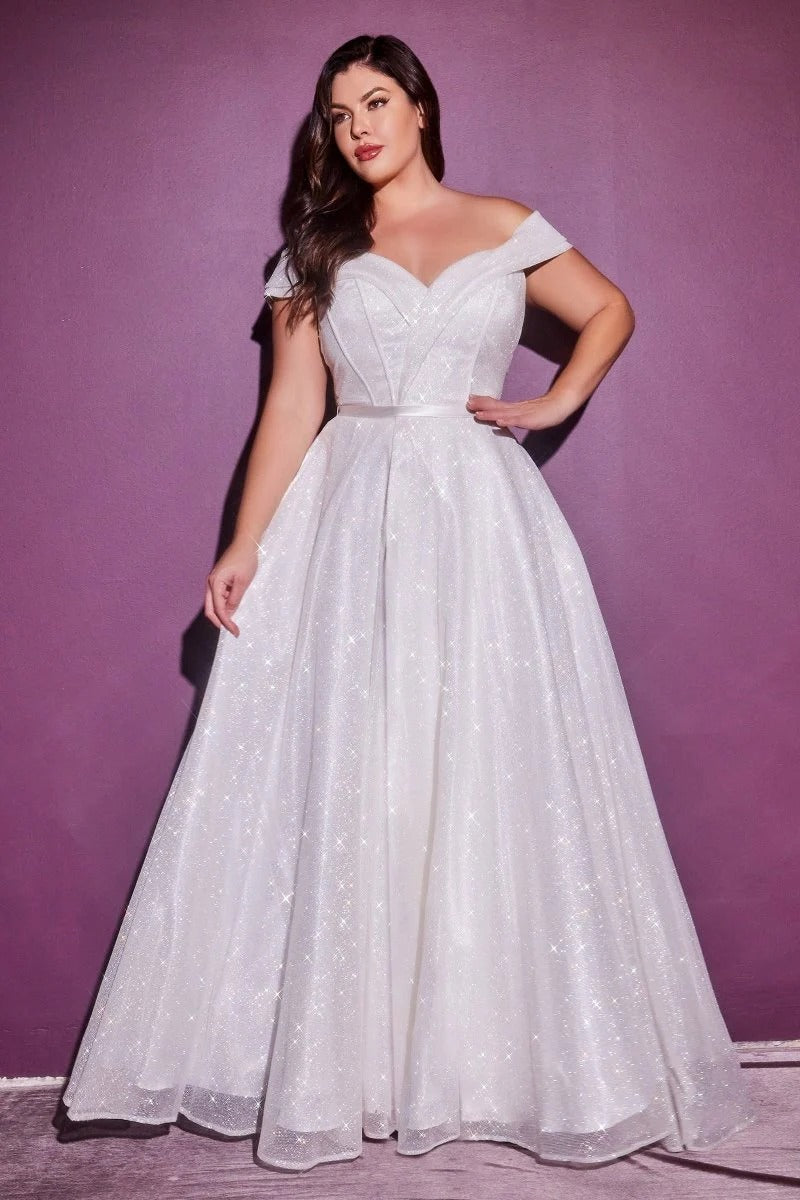 Elegante pailletten van de schouder bruids sluier romantische sweetheart nek a-line trouwjurk populaire vestidos de novia