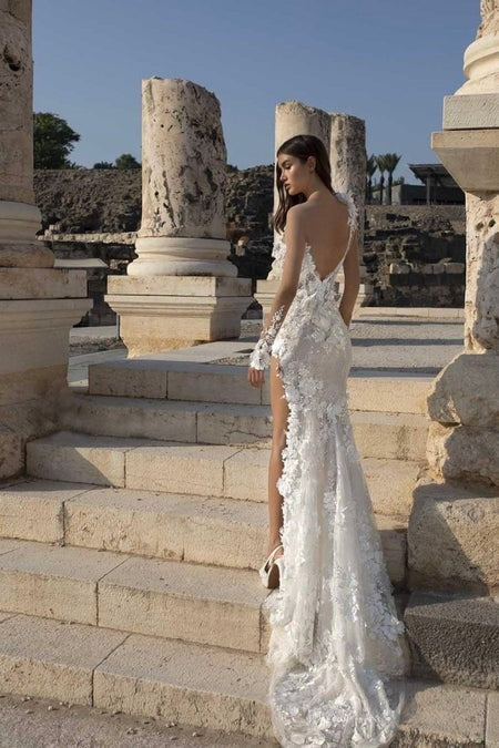 Modern Lace Wedding Dress Side Split Sexy Backless Bridal Dresses Sweetheart Floor-Length Applique Mermaid Bride Gowns Robe