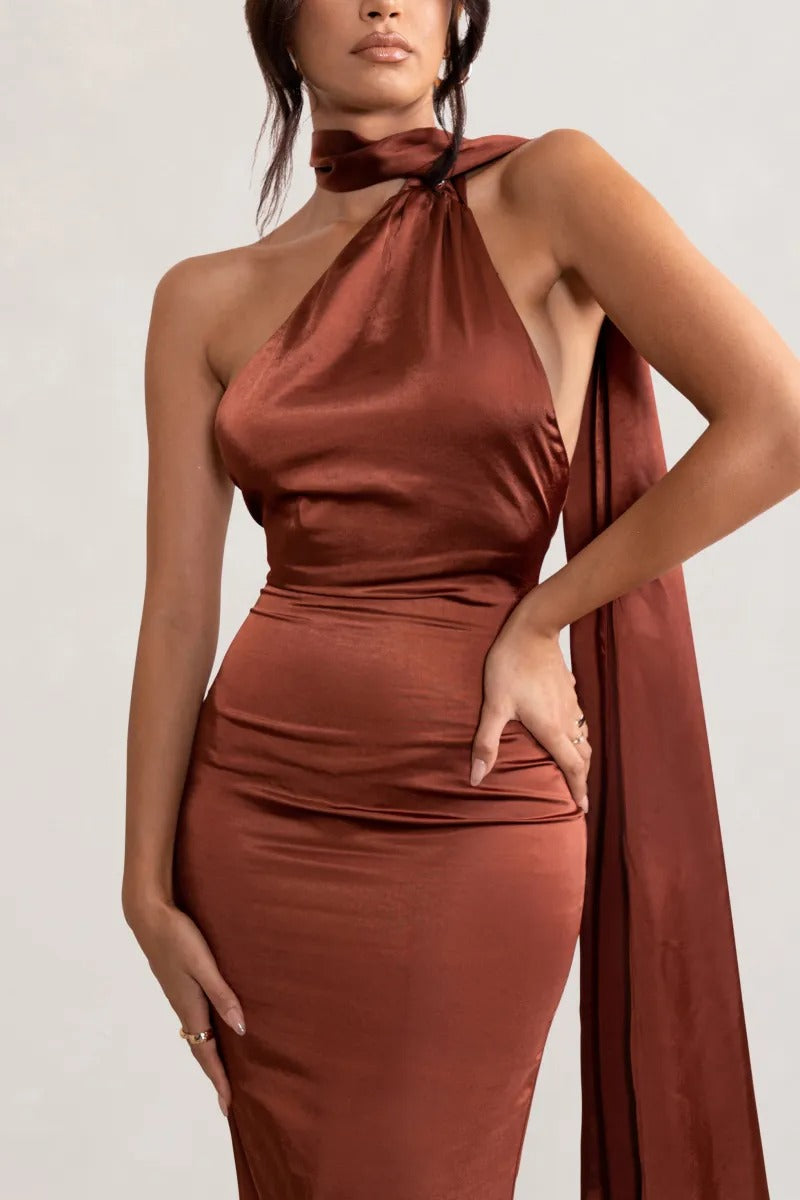 Eenvoudige zeemeermin bruidsmeisje trouwjurk sexy halter bruids backless jurk vestido de noiva elegante mouwloze vloerlengte