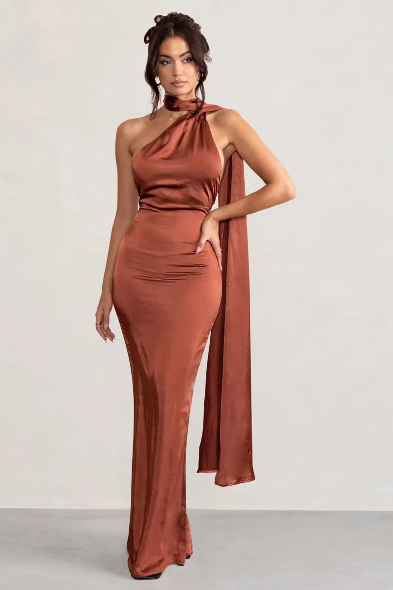 Vestido De novia sencillo De sirena para dama De honor, Vestido De novia con cuello Halter y espalda descubierta, elegante, sin mangas, largo hasta el suelo