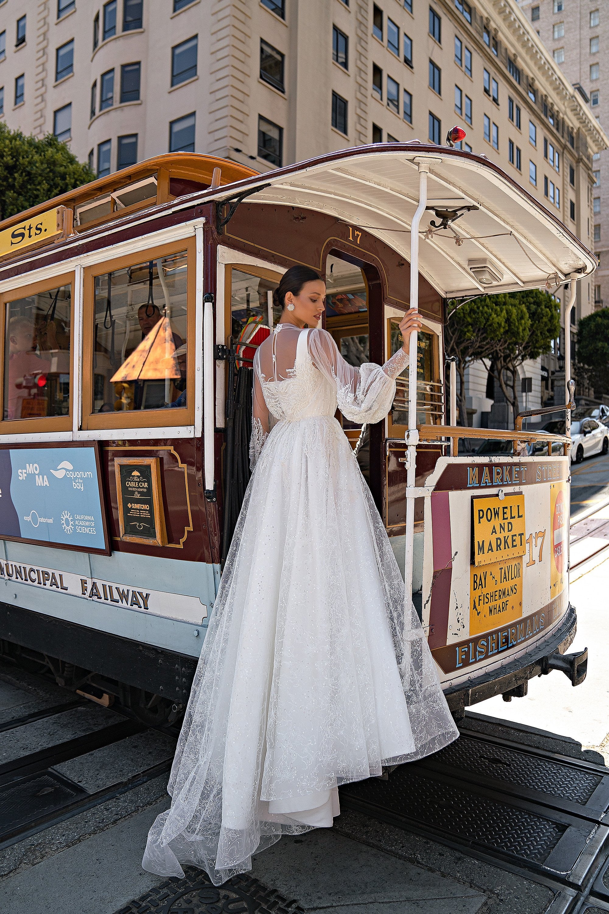 Robe De mariée longue en Satin, deux voies, ligne A, avec ceinture, manches longues lanterne, robes De mariée modernes 