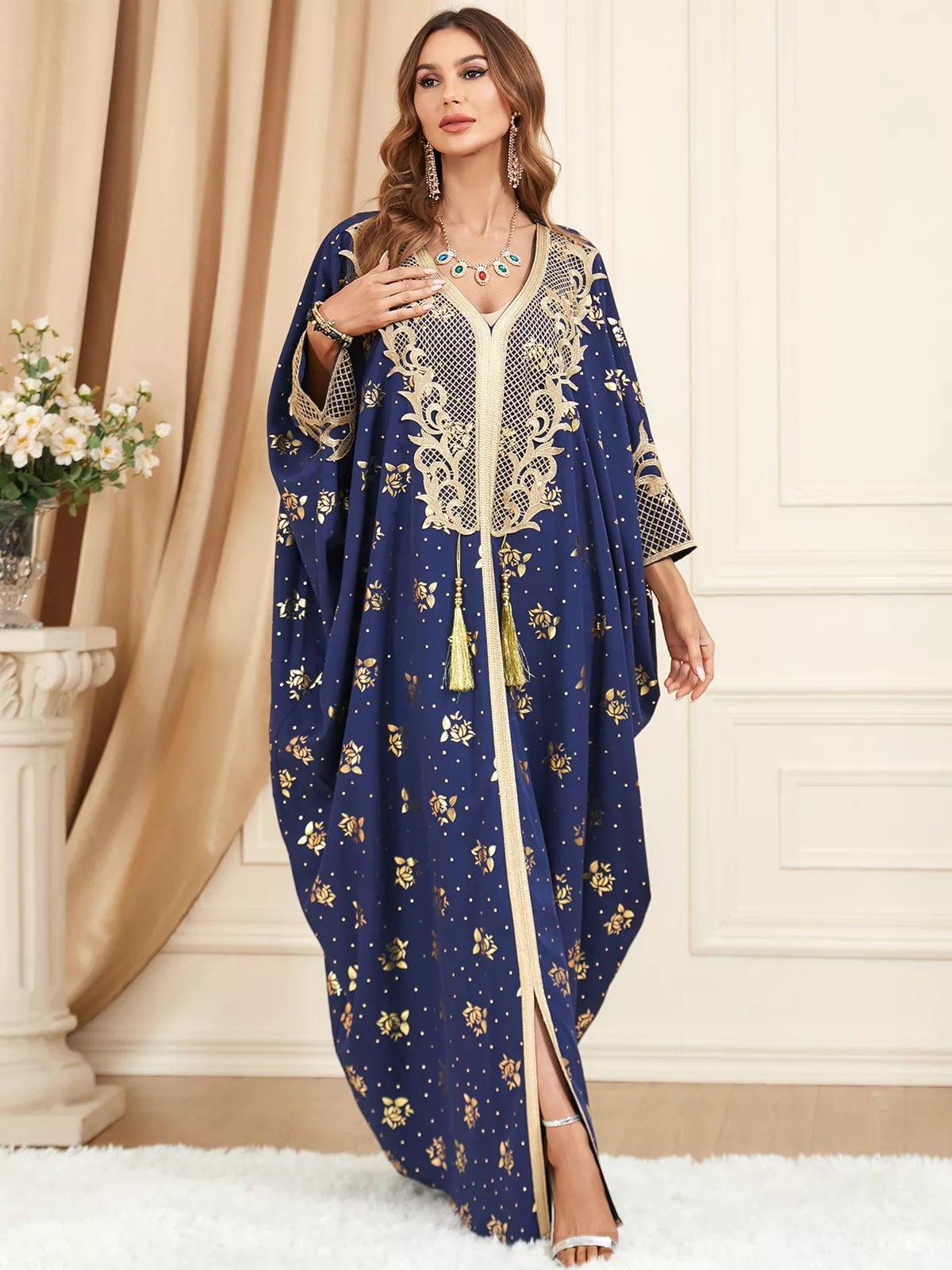 Kimono Abaya dubaï robe de luxe mode musulmane gland manches chauve-souris décontracté ample caftan marocain femmes Jalabiya Ramadan