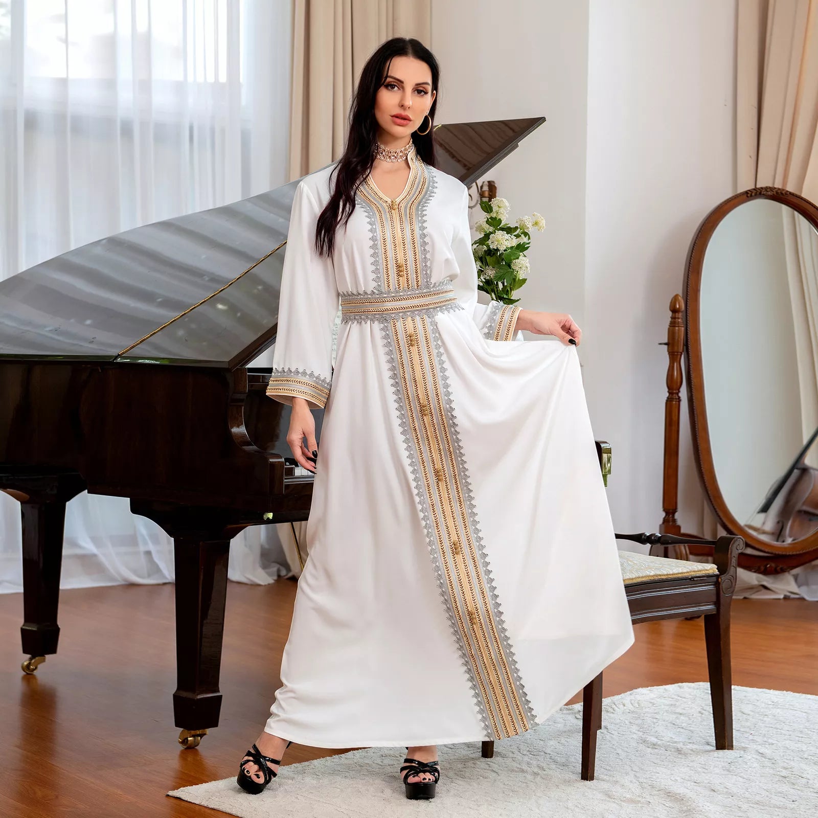 ABAYAS Fita de renda sólida de renda sólida com-deco