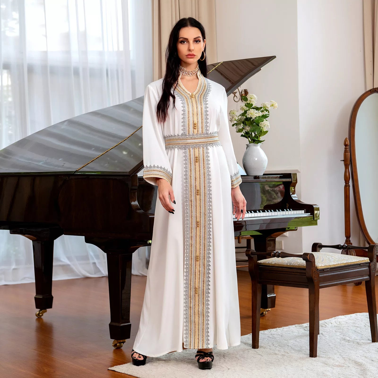 ABAYAS Fita de renda sólida de renda sólida com-deco