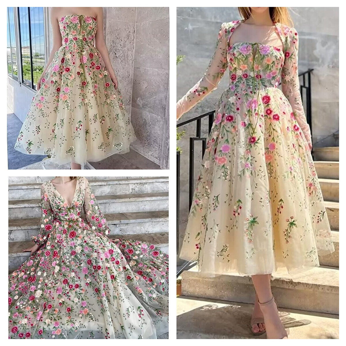 Lucy Line A Evening Gown Prom Women's Luxury Party Dress Es Gala Dresses Woman for Party Cocktail Flowers Elegant Gowns