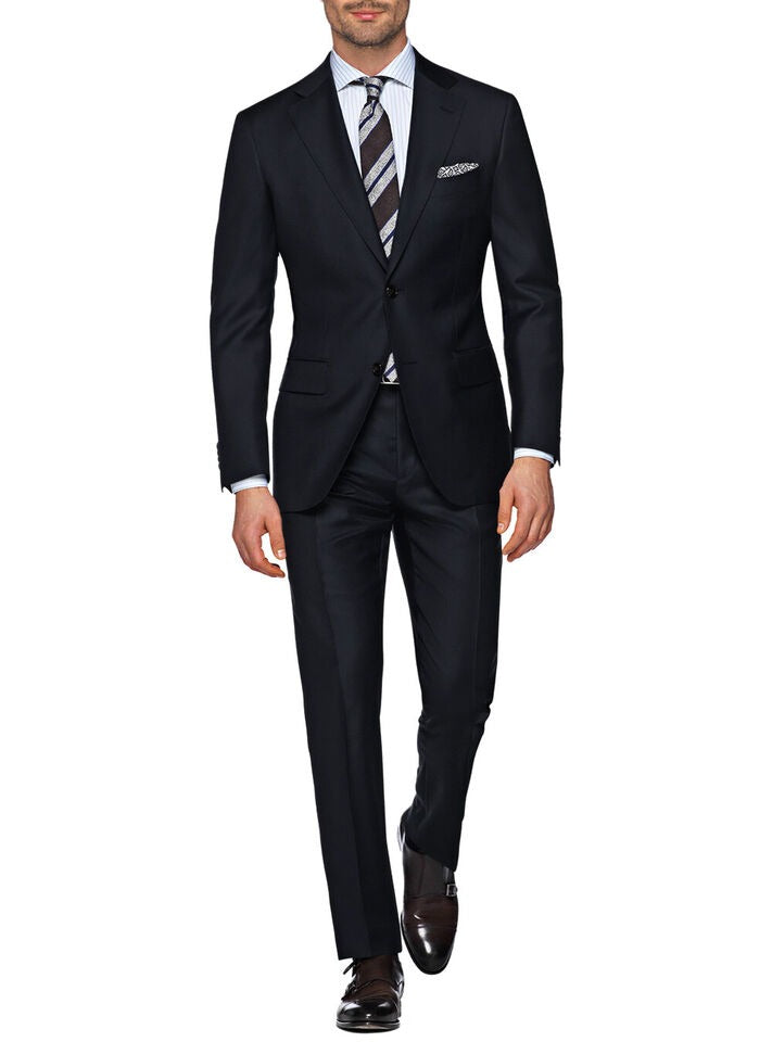 Classic Black Mens Suits Slim Fit ingekeed revers Formele Business Wedding Casual Bruidy Tuxedo Costume 2 Pieces Pants