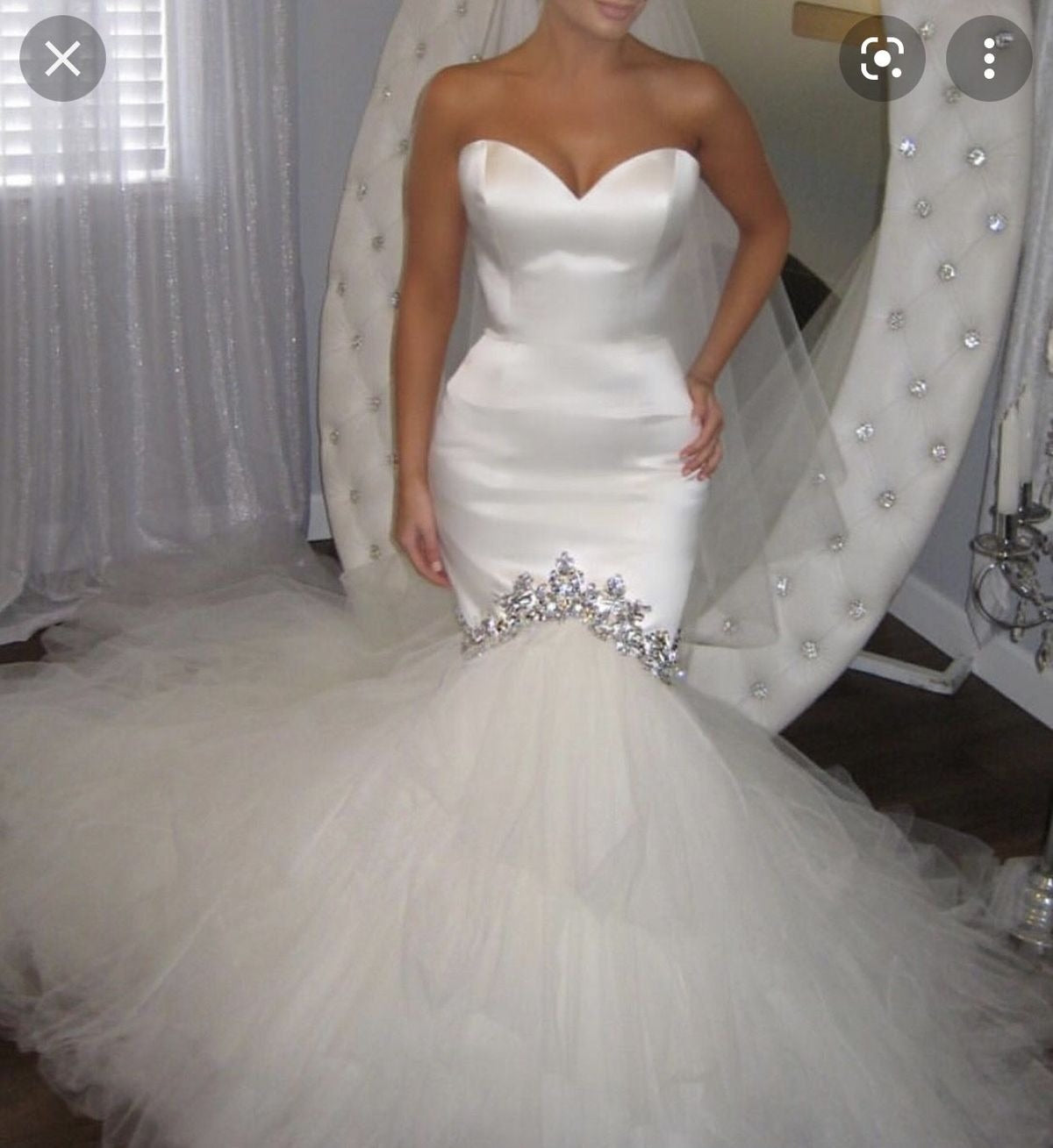 Abiti da sposa sexy a cuore cristalli di sirene vestidos de novi court treno abiti da sposa formali suknia slubna corsetto personalizzato