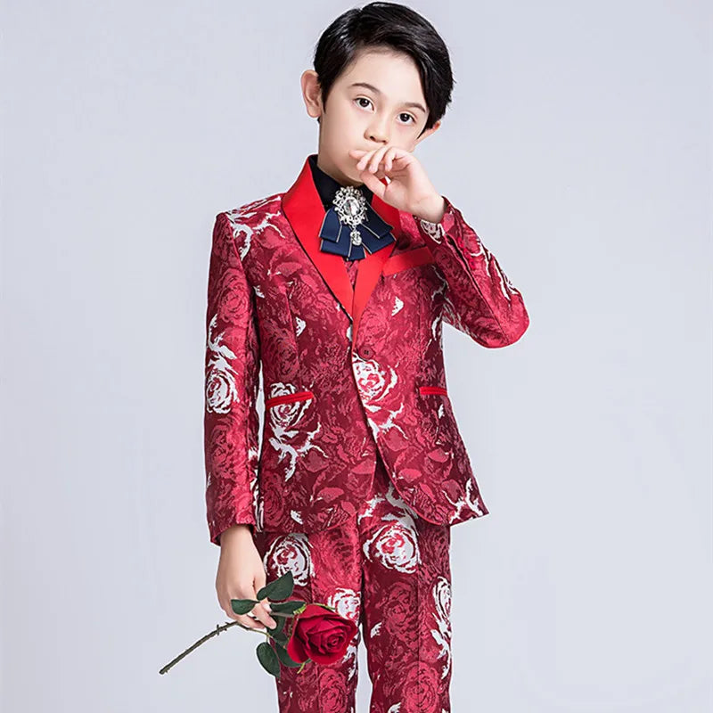 Boys Suit For Wedding Kids Blazer Birthday Party Suit Costume Enfant Garcon Mariage Jogging Garcon Boys British style Tuxedo