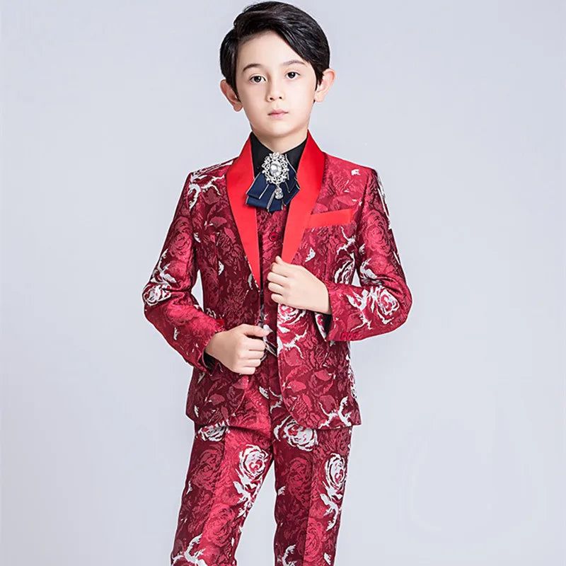 Boys Suit For Wedding Kids Blazer Birthday Party Suit Costume Enfant Garcon Mariage Jogging Garcon Boys British style Tuxedo