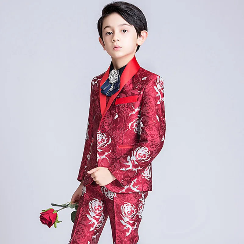 Boys Suit For Wedding Kids Blazer Birthday Party Suit Costume Enfant Garcon Mariage Jogging Garcon Boys British style Tuxedo