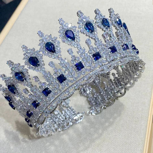 Luxury Bridal Hair Accessories Ladies Wedding Tiaras and Crowns Stage Awards Round Queen Crown Retro Men's Crown A00901