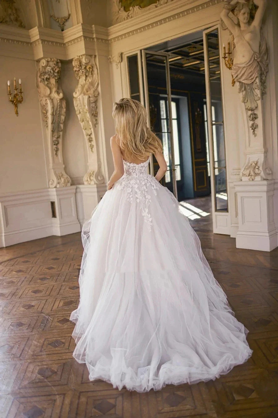 Robe de mariée trapèze, col en cœur, sans manches, effet d'illusion de dentelle, Vintage, Sexy, B, robe de plage pour femmes, personnalisée 