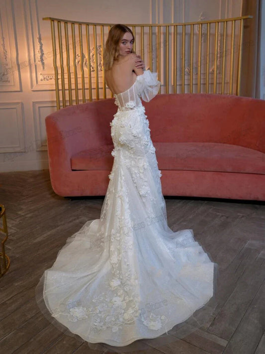 Charming Wedding Dresses Sexy Strapless Backless Bridal Gowns Off The Shoulder Sheath Mermaid Floor Length Vestidos De Novia